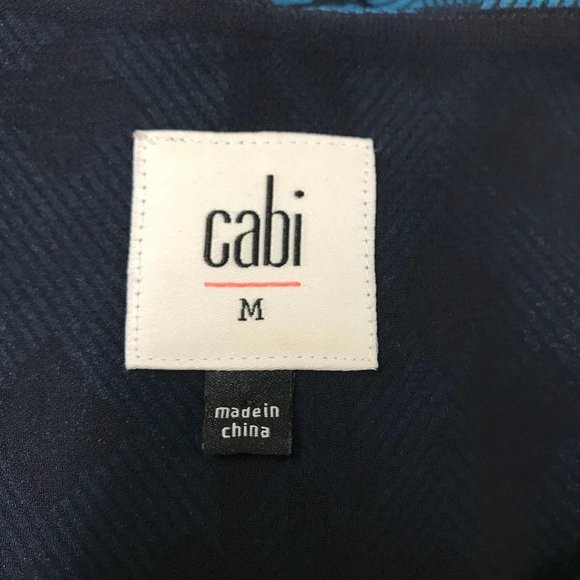 Cabi Chiffon Print Short Sleeve Blouse M - Picture 4 of 8